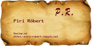 Piri Róbert névjegykártya